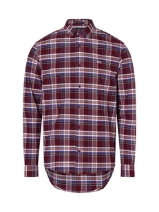 Tommy Jeans Męska koszula casual Mężczyźni Regular Fit Bawełna czerwony w kratkę, S - Koszule męskie - miniaturka - grafika 1
