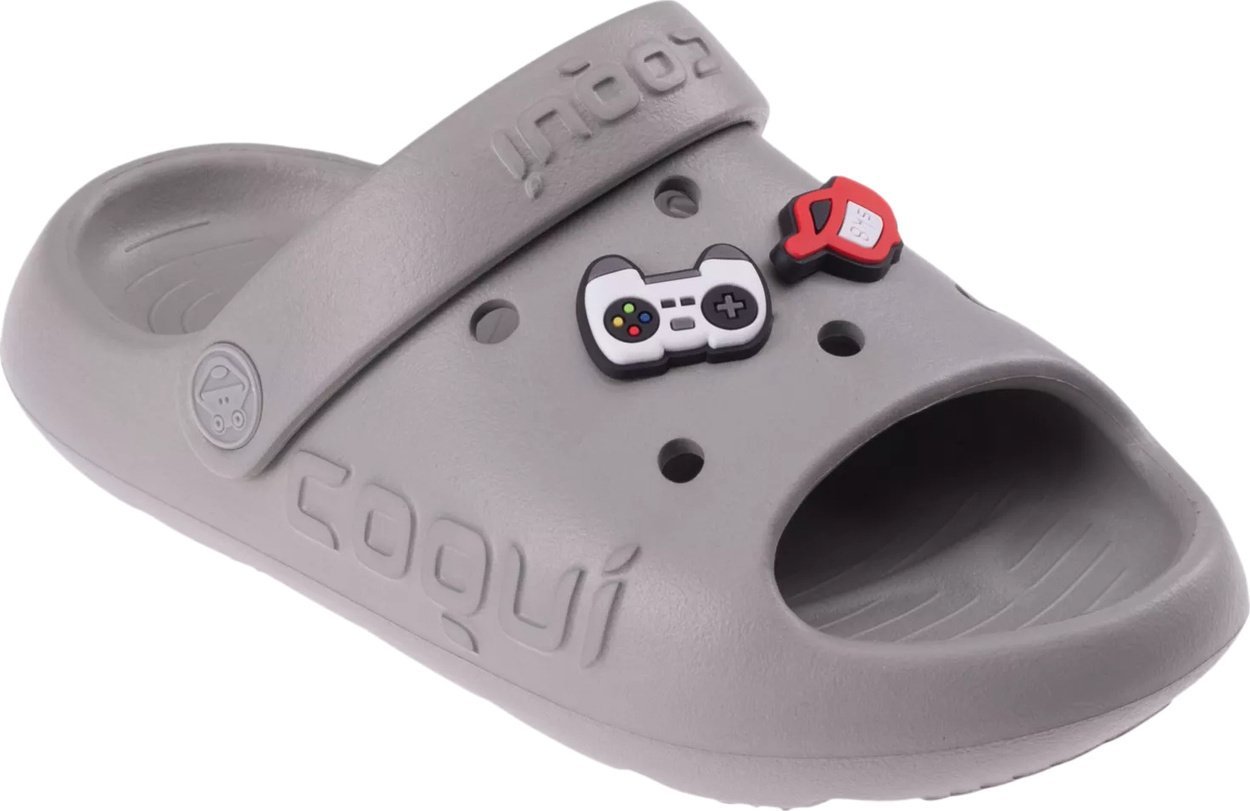 Coqui Dziecięce klapki Coqui MAYA mid grey amulet rozmiar 26/27