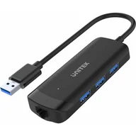 Huby USB - Unitek Hub Usb 3 5Gbps 3 porty Usb-a + RJ45 H1111A - miniaturka - grafika 1