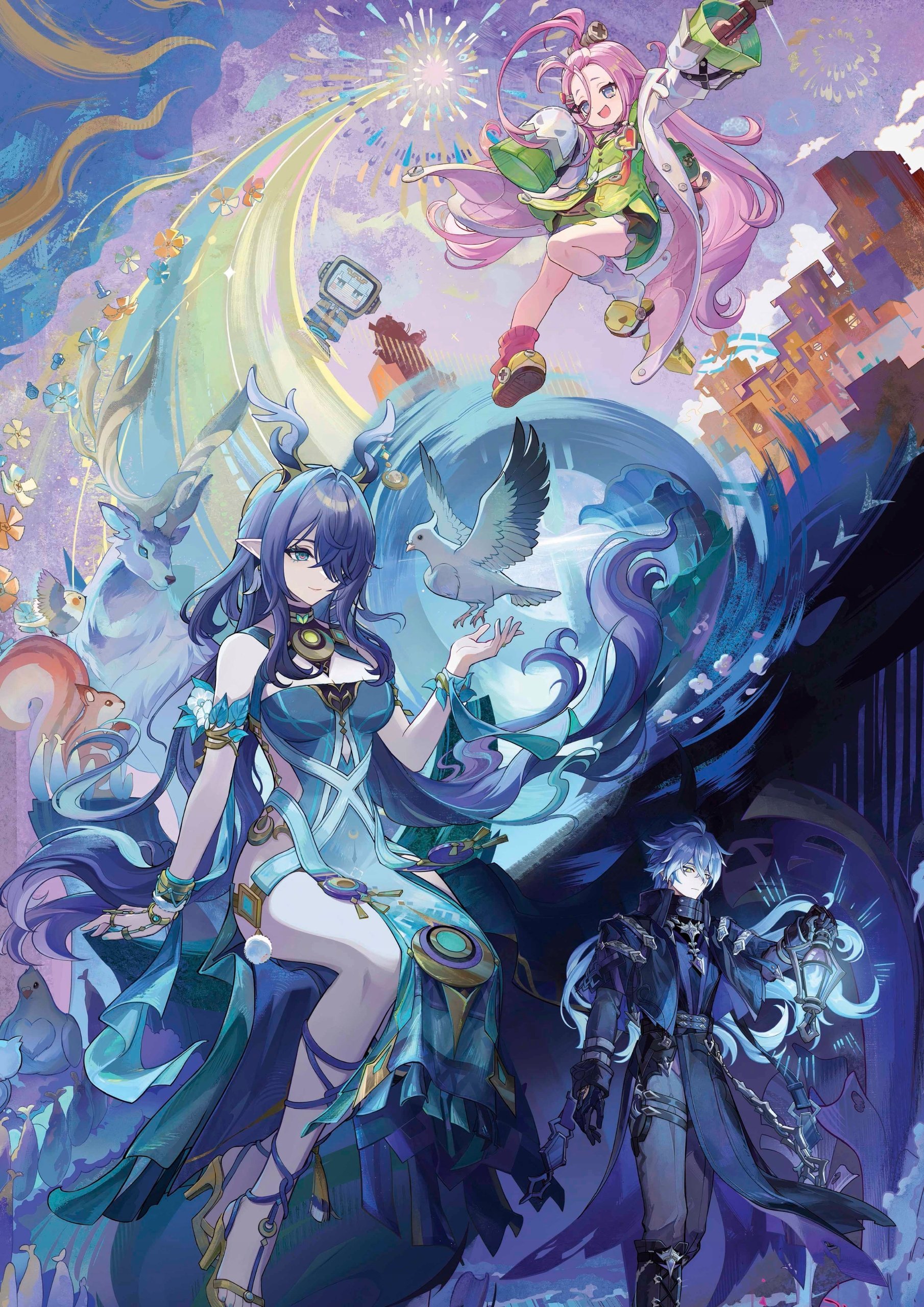 Plakat A3 Genshin Impact Anime Gra Lauma Flins Aino