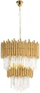 Lampy sufitowe - LAMPA WISZĄCA ESSENCE metalowo-szklana złota glamour 16 - miniaturka - grafika 1