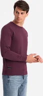 Bluzy męskie - Ombre Męska bawełniana nierozpinana bluza dresowa BASIC bordowa V3 OM-SSBN-0159 M - miniaturka - grafika 1