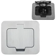 Gniazdka elektryczne - Kwadratowe Hermetyczne Gniazdo z Klapką Aluminium - miniaturka - grafika 1