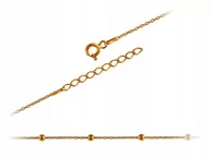 Bransoletki - Srebrna bransoletka 925 pozłacana na kostkę - miniaturka - grafika 1