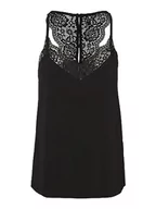 Koszulki i topy damskie - Vero Moda Kobiety Vmana S/L Lace Top Noos Top, Czarny, L - miniaturka - grafika 1