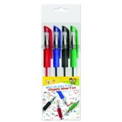 Długopisy - GIMBOO Długopis żelowy GIMBOO Classic, 0,5mm, 4 szt., zawieszka, mix kolorów 17025414-99 - miniaturka - grafika 1