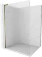 Ścianki i drzwi prysznicowe - Mexen Kioto L ścianka prysznicowa Walk-in 80 x 200 cm, prążki, złota - 800-080-103-50-09 - miniaturka - grafika 1