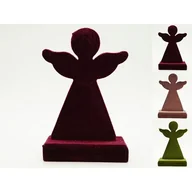 Ozdoby bożonarodzeniowe - Figurka drewniana flokowana Anioł 16 cm - miniaturka - grafika 1