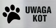 Akcesoria BHP - Tabliczka informacyjna, tabliczka na drzwi, UWAGA KOT 10x20cm - miniaturka - grafika 1