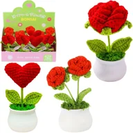 Kolorowanki, wyklejanki - Ozdoba szydełkowa RóżaSerce w doniczce 13cm Trifox A-0316 - zabawka - miniaturka - grafika 1