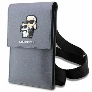 Karl Lagerfeld Torebka KLWBSAKCPMG srebrny/silver Saffiano Karl & Choupette - Etui i futerały do telefonów - miniaturka - grafika 1