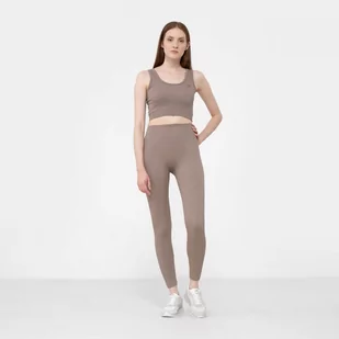Damskie legginsy treningowe GUESS RIB SEAMLESS LEGGING - beżowe - Spodnie sportowe damskie - miniaturka - grafika 1