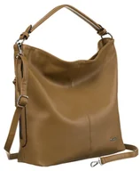Torebki damskie - Rovicky torebka shopper bag duża pojemna na ramię damska miękka beżowa - miniaturka - grafika 1
