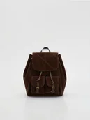 Plecaki - Reserved - Plecak z imitacji zamszu - brązowy - miniaturka - grafika 1