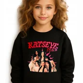 Bluzy dla dziewczynek - Bluza Dziecięca Czarna KATSEYE Y2K Muzyka K-pop Idolki Prezent - 152 cm Wz - miniaturka - grafika 1