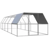 Akcesoria do hodowli zwierząt - VidaXL Klatka zewnętrzna dla kurcząt, 3x10x2 m, stal galwanizowana 3089327 VidaXL - miniaturka - grafika 1