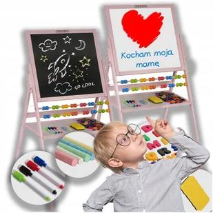 TABLICA EDUKACYJNA MAGNETYCZNA KREDOWA DWUSTRONNA + KOMPLET AKCESORIÓW - Tablice i flipcharty - miniaturka - grafika 1