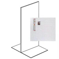 Artykuły do ekspozycji w sklepie - Regał sklepowy obustronny, ścianki perforowane, 1600 x 1000 x 900 mm, podstawowy, biały - miniaturka - grafika 1