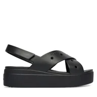 Sandały damskie - Sandały Crocs Brooklyn 4U Cross Strap Sandal 212254 Czarny - miniaturka - grafika 1
