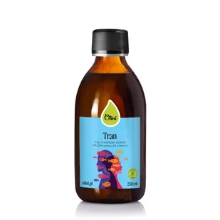 Olini, Tran Norweski Omega-3 wit D3 i A EPA DHA na mózg serce wzrok, 250 ml - Przeziębienie i grypa - miniaturka - grafika 1