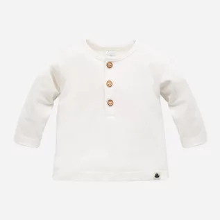 Bluzki dla chłopców - T-shirt z długim rękawem dla dzieci Pinokio Charlie Longsleeve Polo Blouse 68-74 cm Ecru (5901033292729) - grafika 1