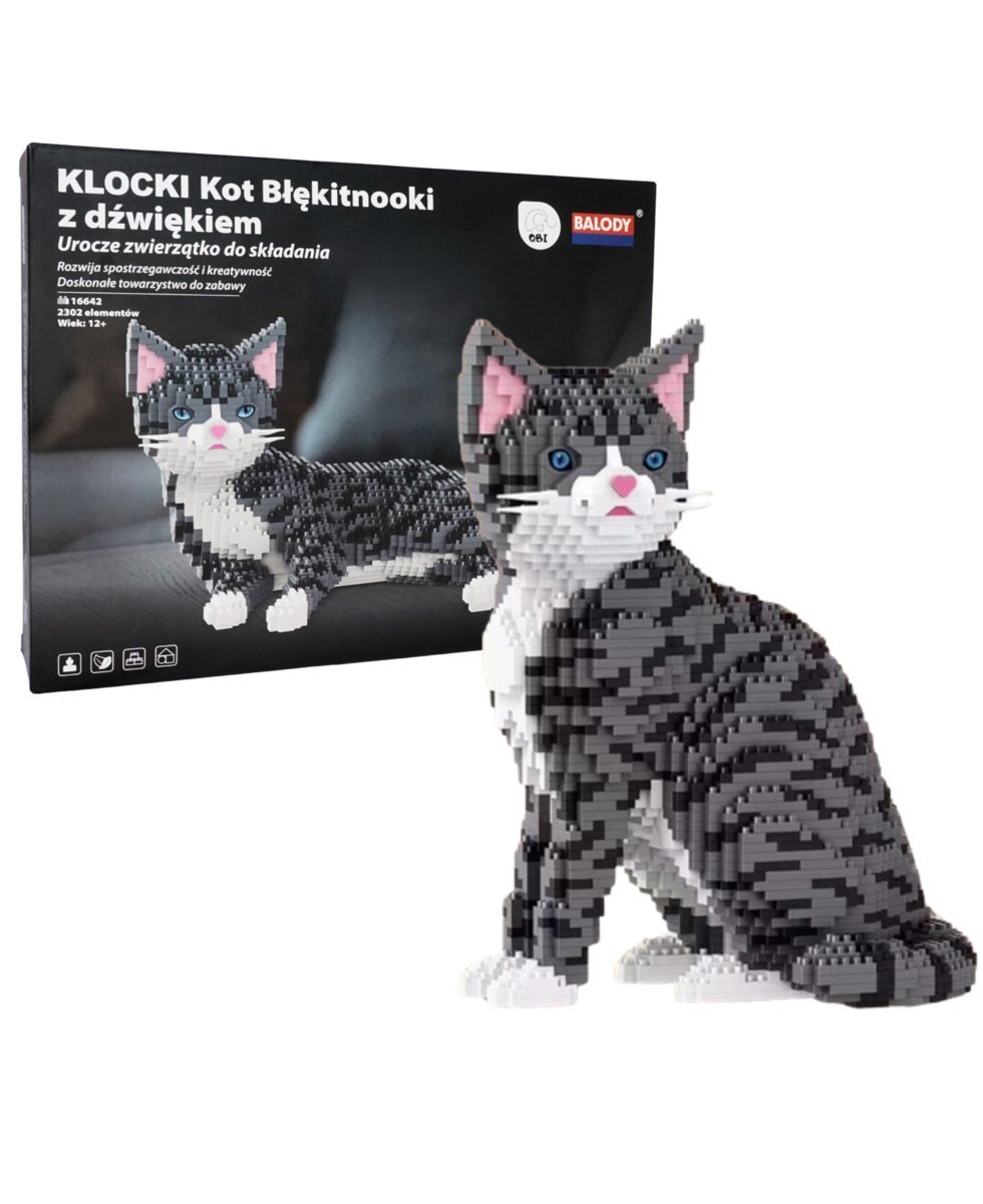 Klocki konstrukcyjne Z DŹWIĘKIEM kot 2w1 (2302 el.)