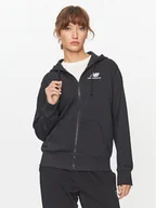 Bluzy damskie - New Balance Bluza NB Essentials Stacked Logo Full Zip Hoodie WJ31530 Czarny Regular Fit - miniaturka - grafika 1