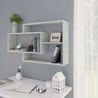 Półki do salonu - vidaXL Półki ścienne, betonowy szary, 104x24x60 cm, płyta wiórowa vidaXL - miniaturka - grafika 1