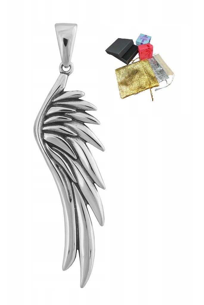Srebrna Zawieszka Wisiorek Skrzydło Anioła 925 Na Prezent Święta Srebro