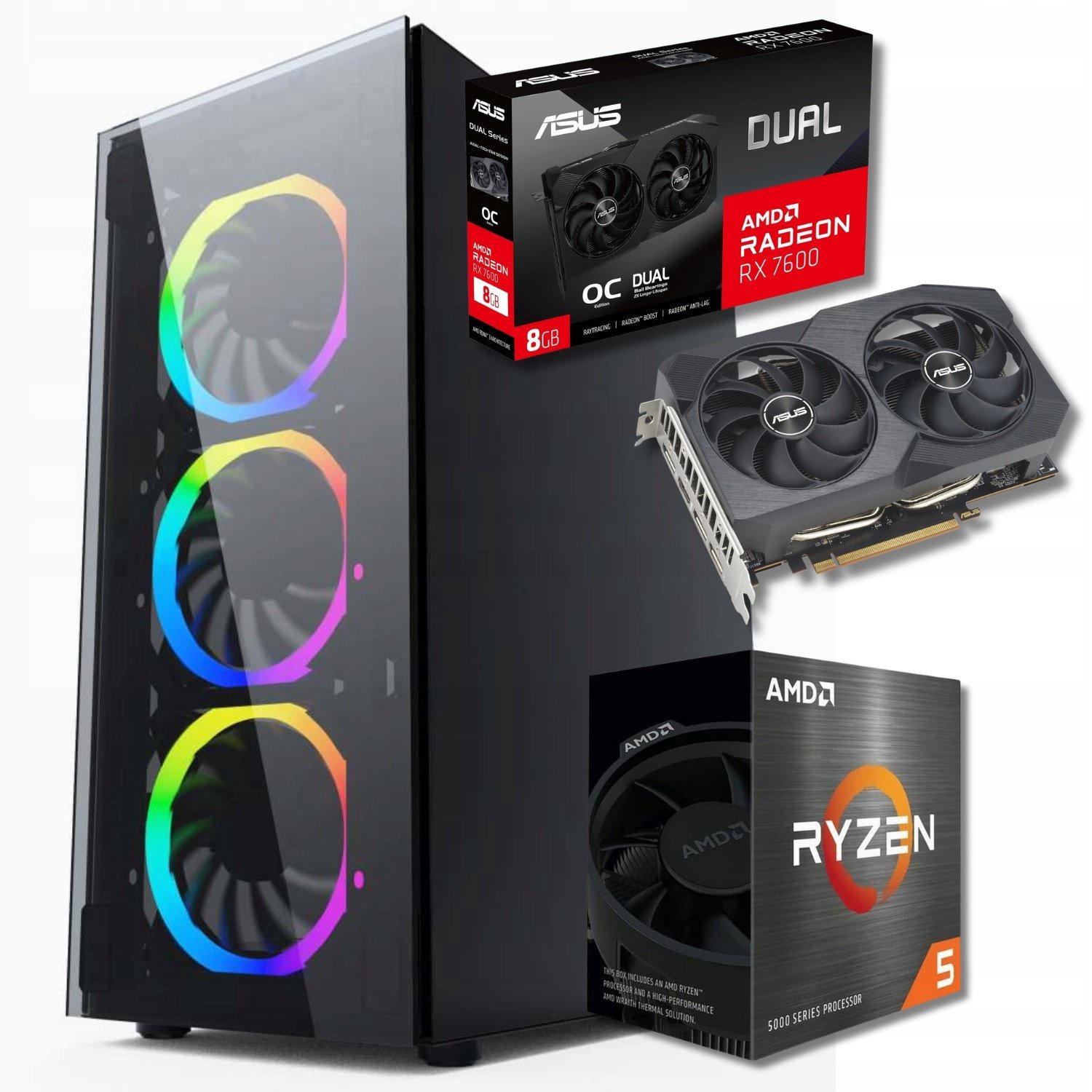 Komputer BSG Raptor V15 AMD Ryzen 5 AMD Radeon RX 7600 16GB DDR4 512GB SSD Windows 11