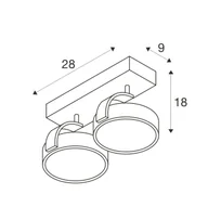 Oprawy, klosze i abażury - Reflektor ścienno/sufitowy KALU 2 2xGU10 2x75W - czarny - miniaturka - grafika 1
