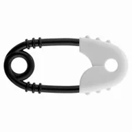 Grzechotki dla dzieci - Grzechotka agrafka czarno-biała Tullo - miniaturka - grafika 1