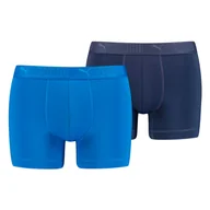 Majtki męskie - Męskie Bokserki PUMA SPORT MICROFIBER BOXER 2P 93552002 – Niebieski - miniaturka - grafika 1