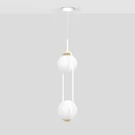 Lampy sufitowe - Podwójna lampa wisząca z białymi kloszami K-5301 z serii ARLENA - miniaturka - grafika 1