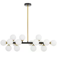 Lampy sufitowe - NOWOCZESNA LAMPA WISZĄCA CZARNO-MOSIĘŻNA PETRICA W16 - miniaturka - grafika 1