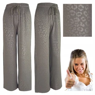 Spodnie Damskie Szerokie Nogawki Kuloty Dzwony Luźne Wiązane Letnie S/M - Spodnie damskie - miniaturka - grafika 1