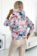 Bluzki damskie - Kolorowa Bluza Kangura - Błękitny marmur - miniaturka - grafika 1