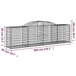 vidaXL Kosze gabionowe, 13 szt, 300x50x80/100 cm, galwanizowane żelazo - Ogrodzenia - miniaturka - grafika 7