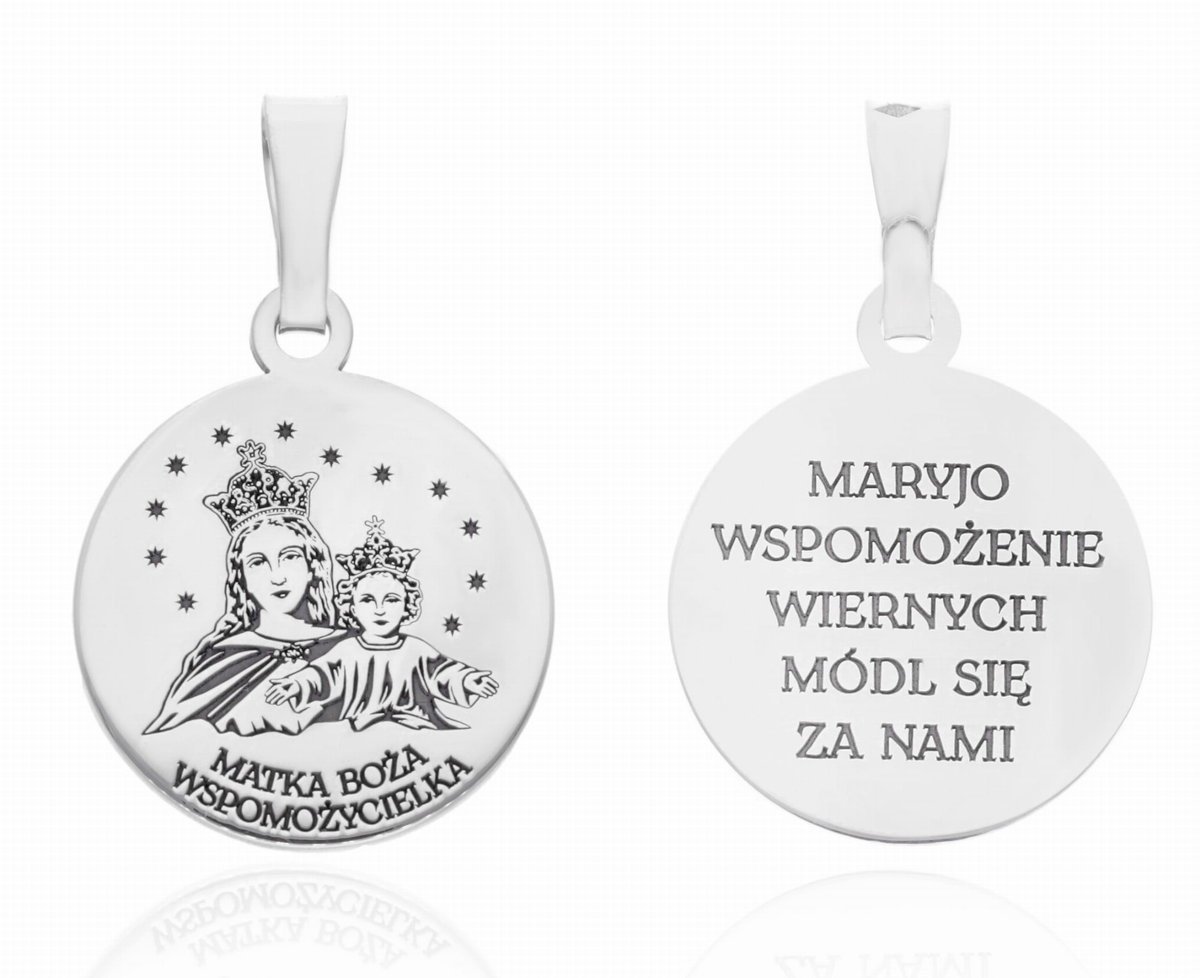 Srebrny medalik Ag 925 rodowany MB Wspomożycielka MDC081R