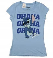 Koszulki i topy damskie - Koszulka damska młodzieżowa T-shirt DISNEY Lilo i Stitch r. M Niebieska - miniaturka - grafika 1
