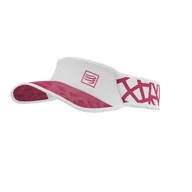 Czapki i chusty sportowe damskie - COMPRESSPORT Daszek biegowy SPIDERWEB ULTRALIGHT VISOR biało-różowy - miniaturka - grafika 1