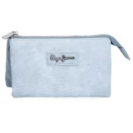 Portfele - Pepe Jeans Jana Trójkomorowy Portfel Niebieski 17,5 x 9,5 x 2 cm Poliester z Detalami ze Sztucznej Skóry by Joumma Bags, Niebieski, Talla única, Portfel z trzema przegródkami - miniaturka - grafika 1