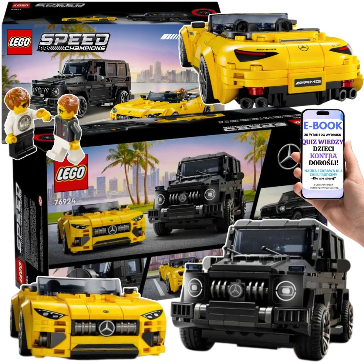 ZESTAW LEGO MERCEDES-AMG (76924) – IDEALNY PREZENT DLA DZIECKA • G63 SUV + SL63 KABRIOLET LEGO AUTKA SAMOCHODY + EBOOK-2