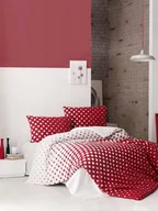 Pościel - Colorful Cotton Komplet pościeli renforcé "Puanline" w kolorze biało-czerwonym - miniaturka - grafika 1