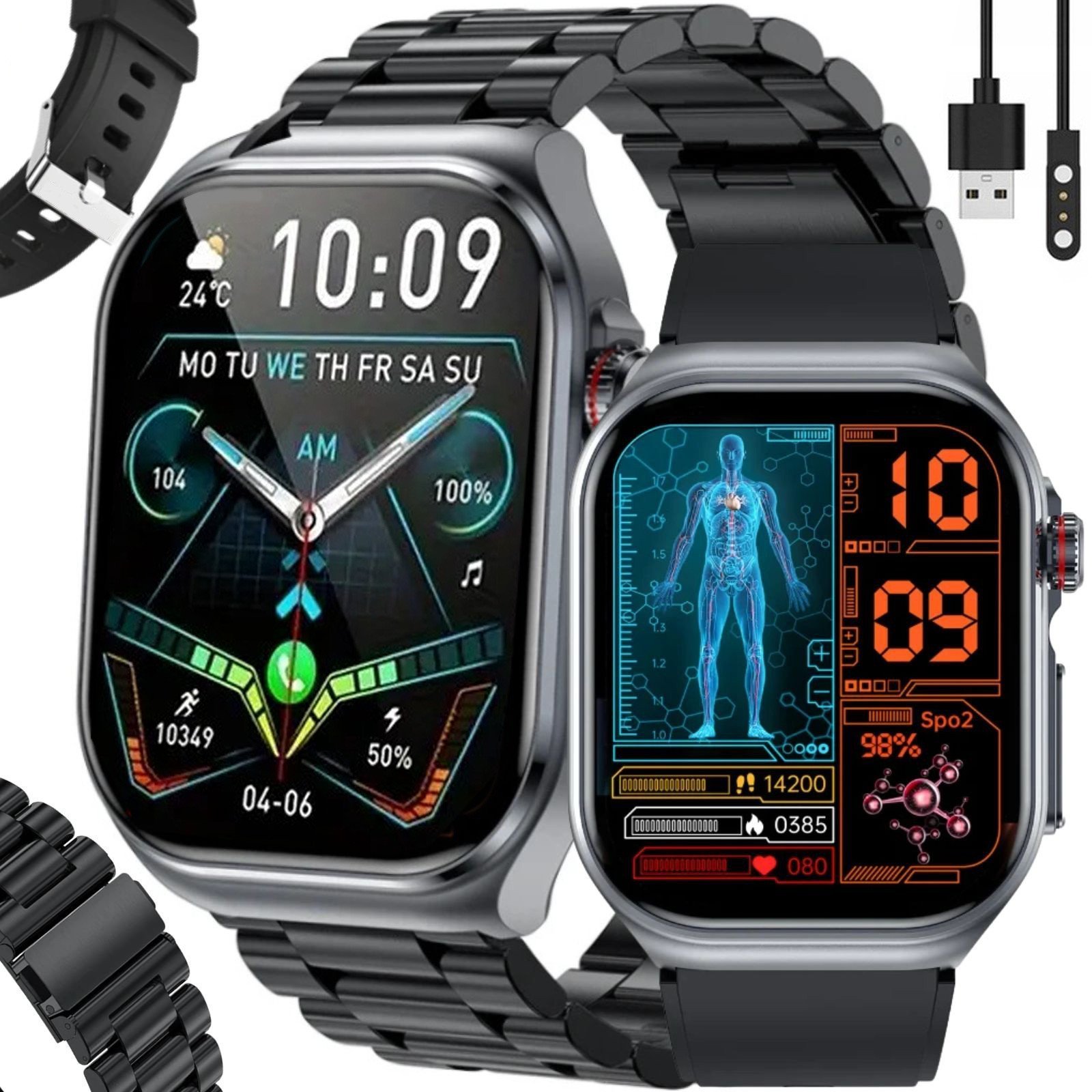 Rubicon RNCF36 black/black silicon black metal band