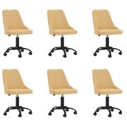 Krzesła - vidaXL Lumarko Obrotowe krzesła stołowe, 6 szt., żółte, obite tkaniną 3090190 - miniaturka - grafika 1