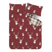 Pościel - Czerwona pościel Catherine Lansfield Munro Stag, 135x200 cm - miniaturka - grafika 1