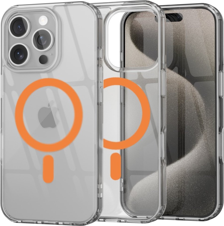 Etui Supero TPU Acrylic z MagSafe do iPhone 16 Pro, pomarańczowe