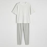 Piżamy damskie - Reserved - Dwuczęściowa piżama - Szary - miniaturka - grafika 1