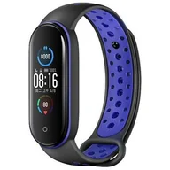 Akcesoria do smartwatchy - Pasek BELINE Design do Xiaomi Mi Band 5/6/7 Czarno-niebieski - miniaturka - grafika 1